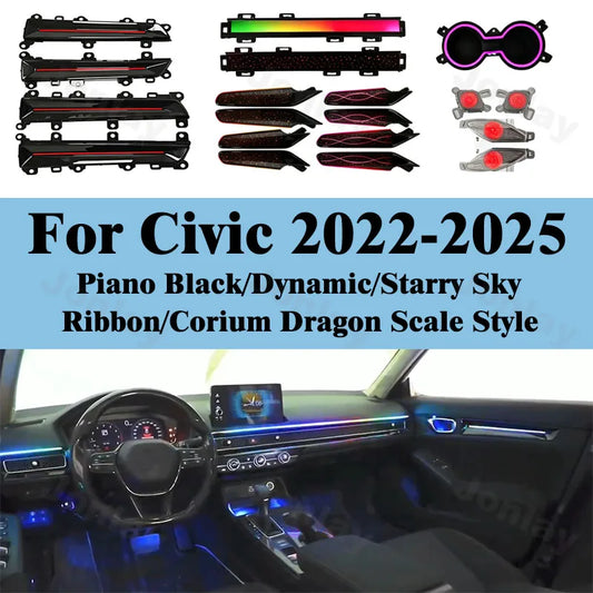 For Civic 2022-2025 Ambient Light Interior Atmosphere Trim