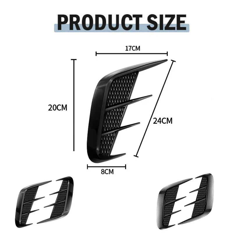 For Ferrari Carbon Fiber Fender Trim Sticker Shark Gills