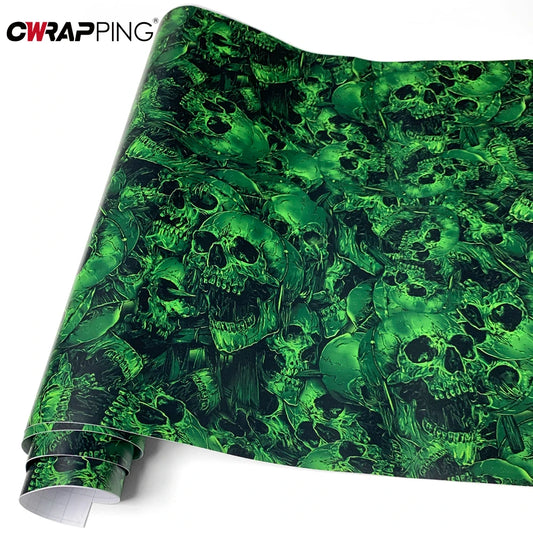 Pvc Green Graffiti Adhesive Skull Sticker Decal Camouflage Bomb