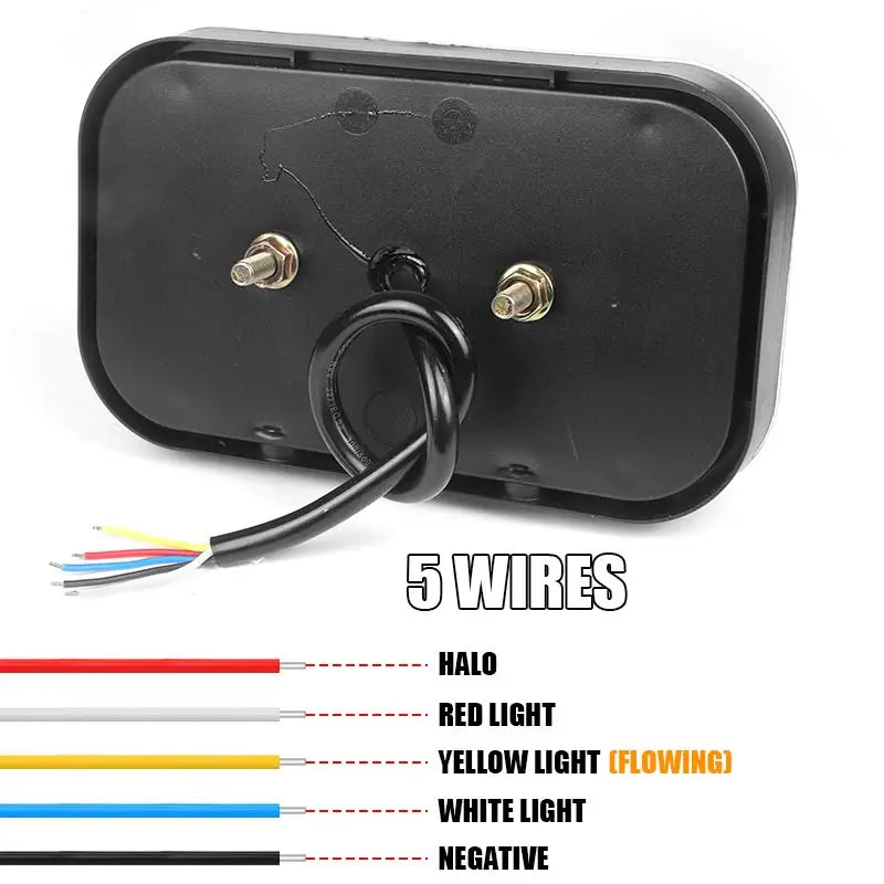 For Trailer Bus Pickup 6.5 Inch Combination Taillights Square