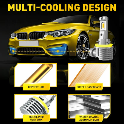 Auxito 2PCS 16000LM H8 H11 Fog Golden Yellow H16