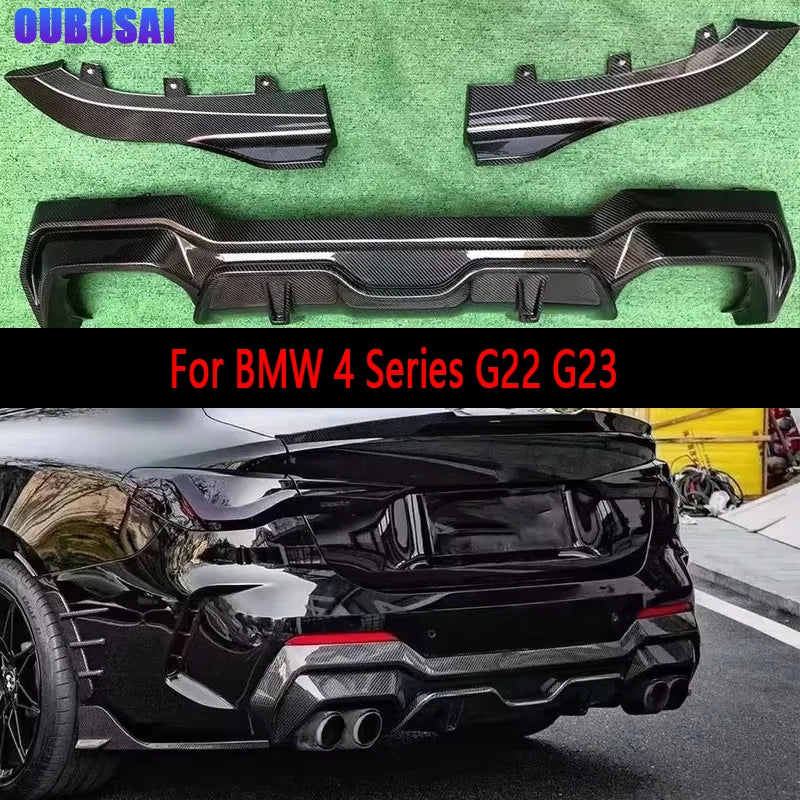 For BMW 4 Series G22 G23 Carbon Fiber Diffuser Rear Bumper