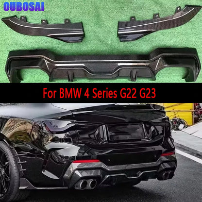 For BMW 4 Series G22 G23 Carbon Fiber Diffuser Rear Bumper