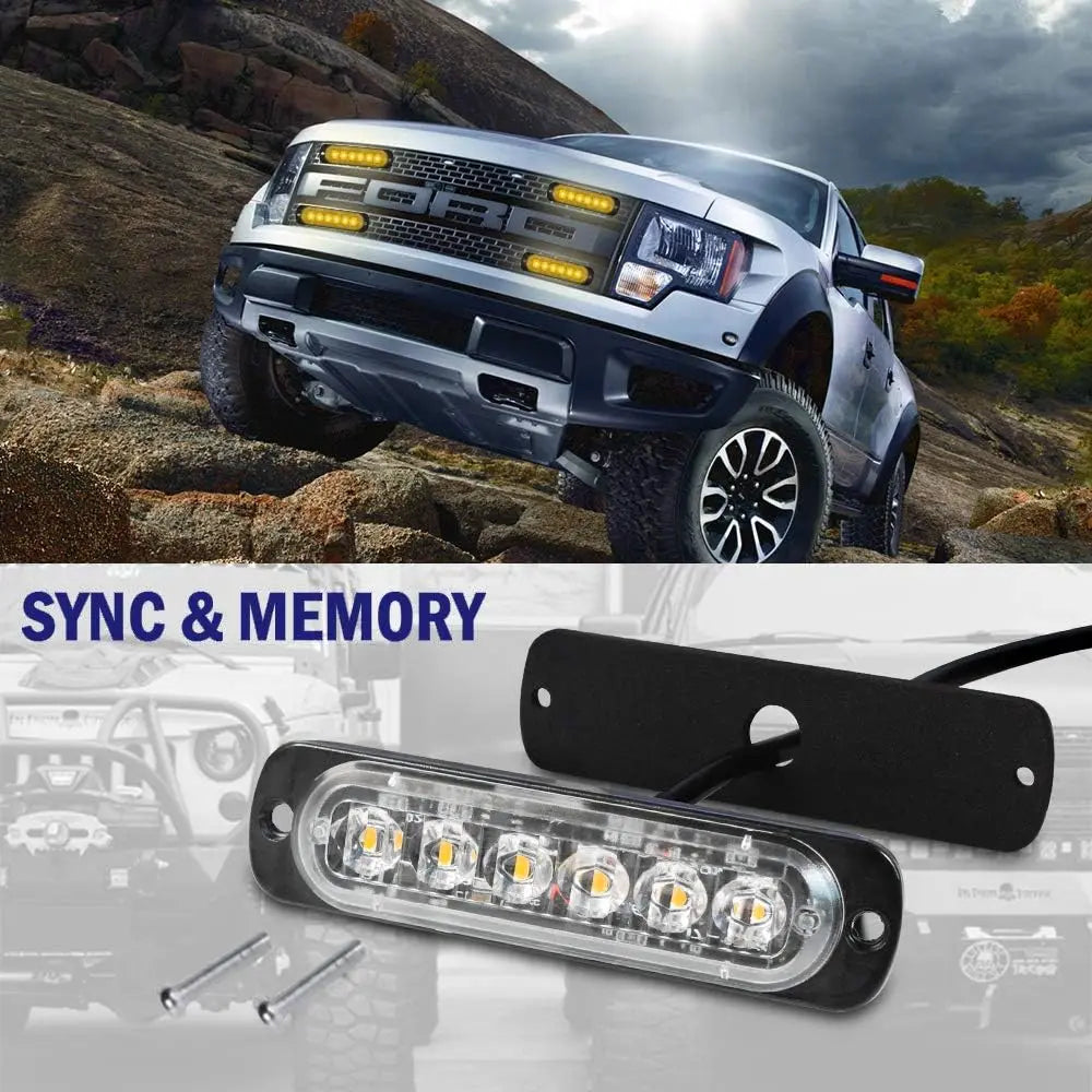 Set Blue Strobe Grille Emergency Flashing Signal Red Yellow