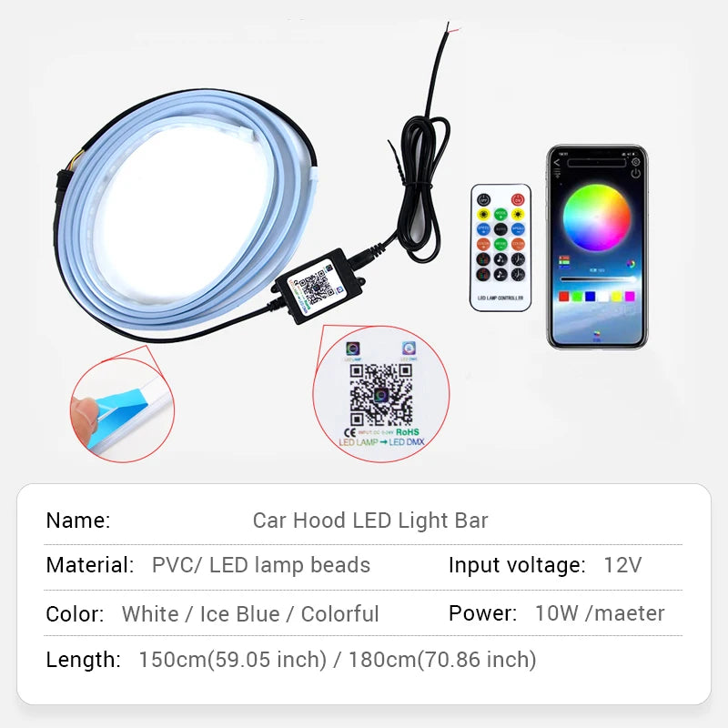 seametal12v Hood Flexible Headlight Strip Multicolor Atmosphere