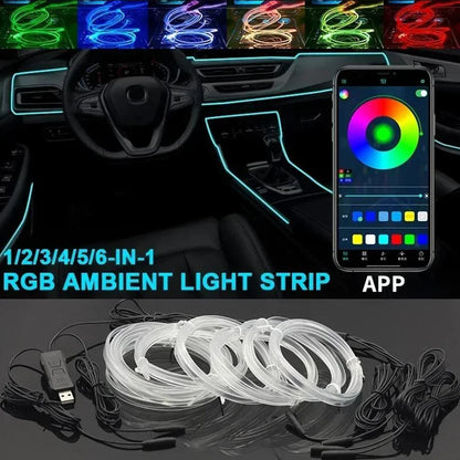 Interior RGB Atmosphere Strip USB Fiber Optic Neon Invisible