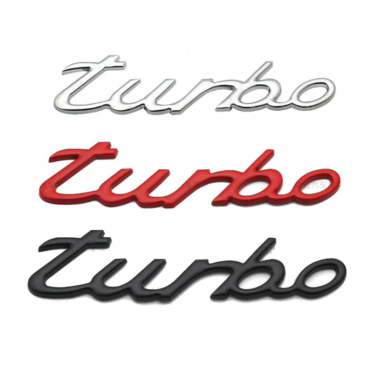 3D Metal Turbo Letter Logo Emblem Badge Sticker Rear