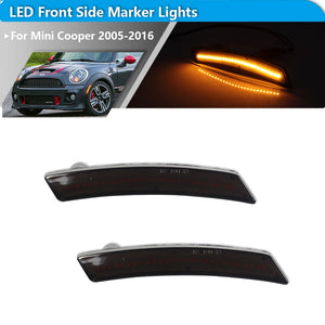 For 2007-2013 2014 MINI Cooper R55 2PCS Front Amber Bumper Side