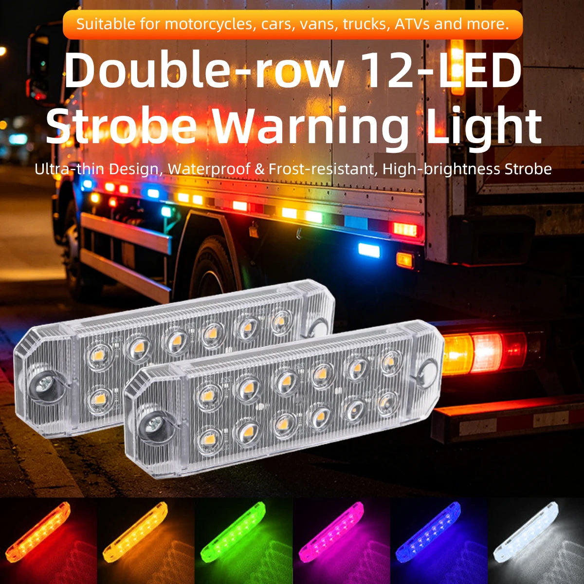 2PCS 12V 24V Side Marker 12SMD Truck Warning Clearance