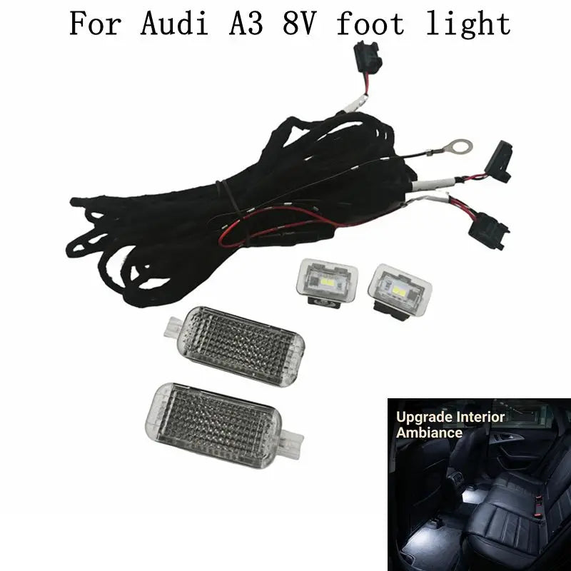 For Audi A3 8V 2013-2016 LED 1SET Footwell Foot Wire Harness