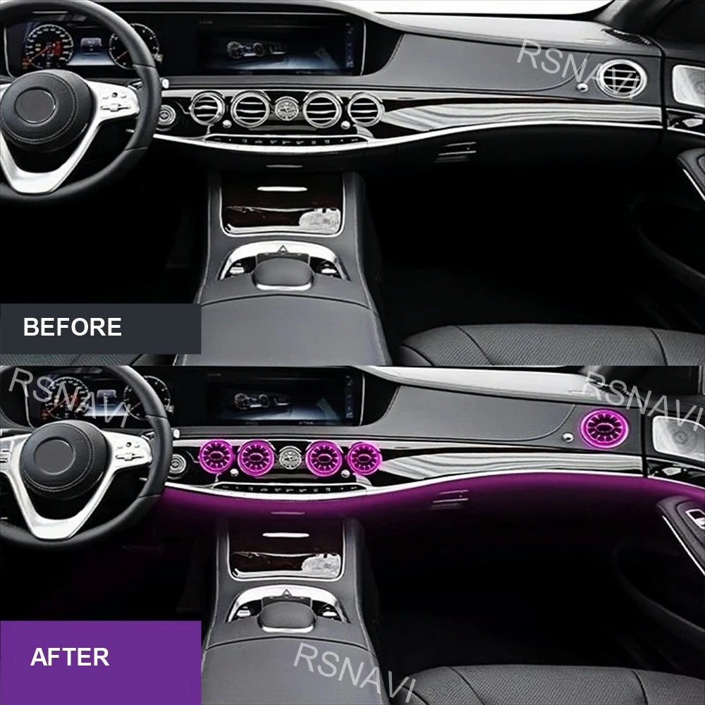 Front Dashboard turbine-style Air Vents Ambient Lighting