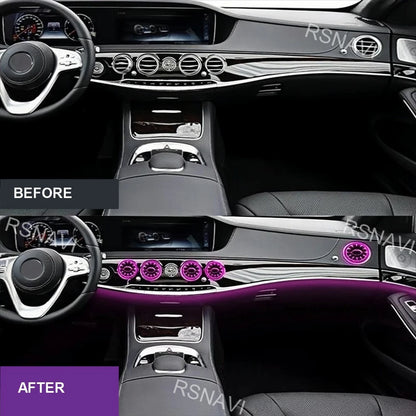 Front Dashboard turbine-style Air Vents Ambient Lighting