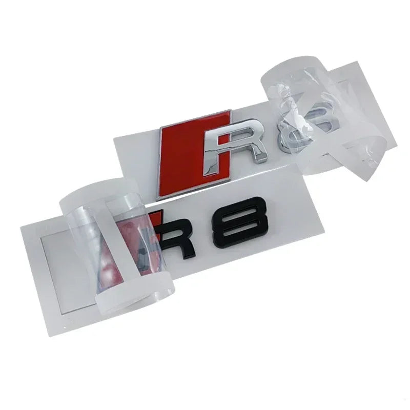 For Audi Sline R8 Logo ABS Plastic Side Body Badge Rear Trunk