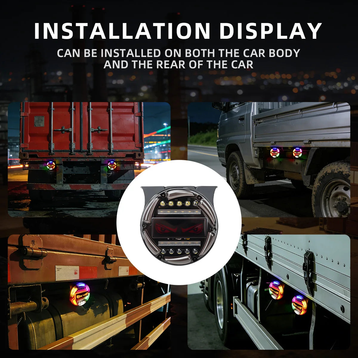 4PCS Devil S Eye Truck Fog 12V Warning Colorful