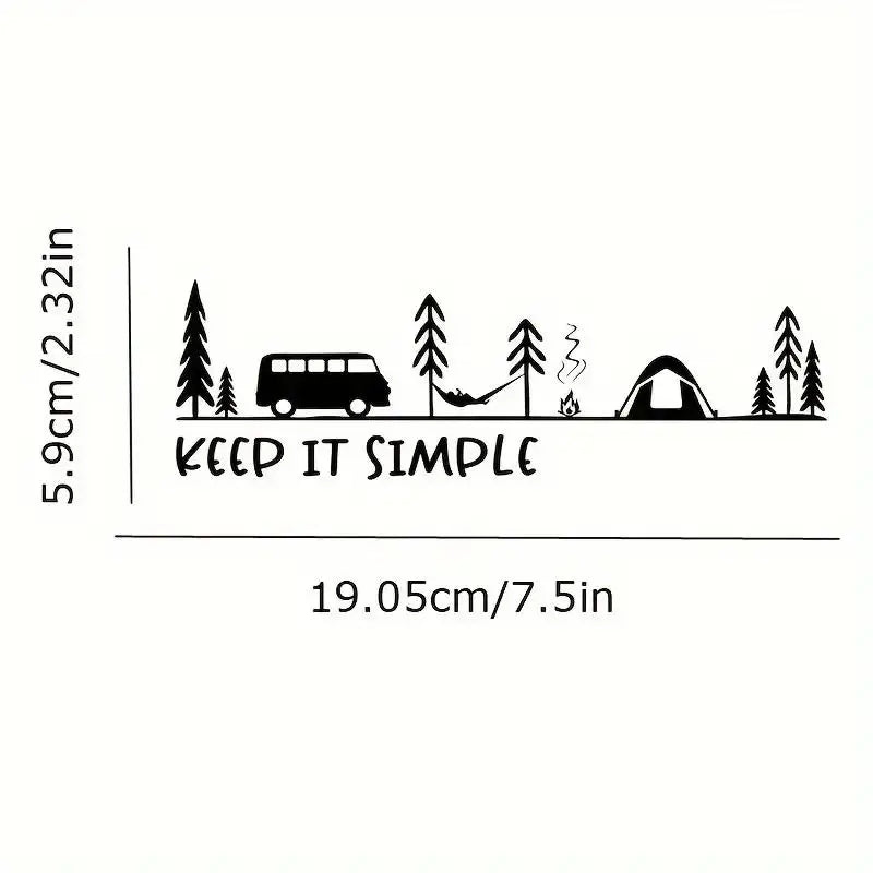 Camping Scene Decal Sticker Truck Keep Minimalist Design Durable