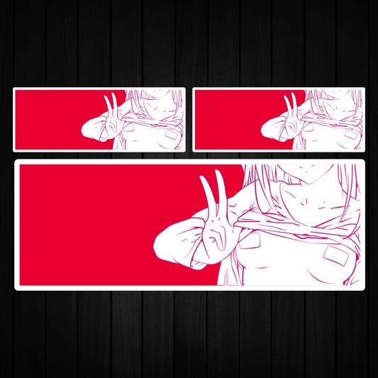 For Honda Toyota 3PCS Lot Reflective Jdm Cartoon Anime Yeah Girl