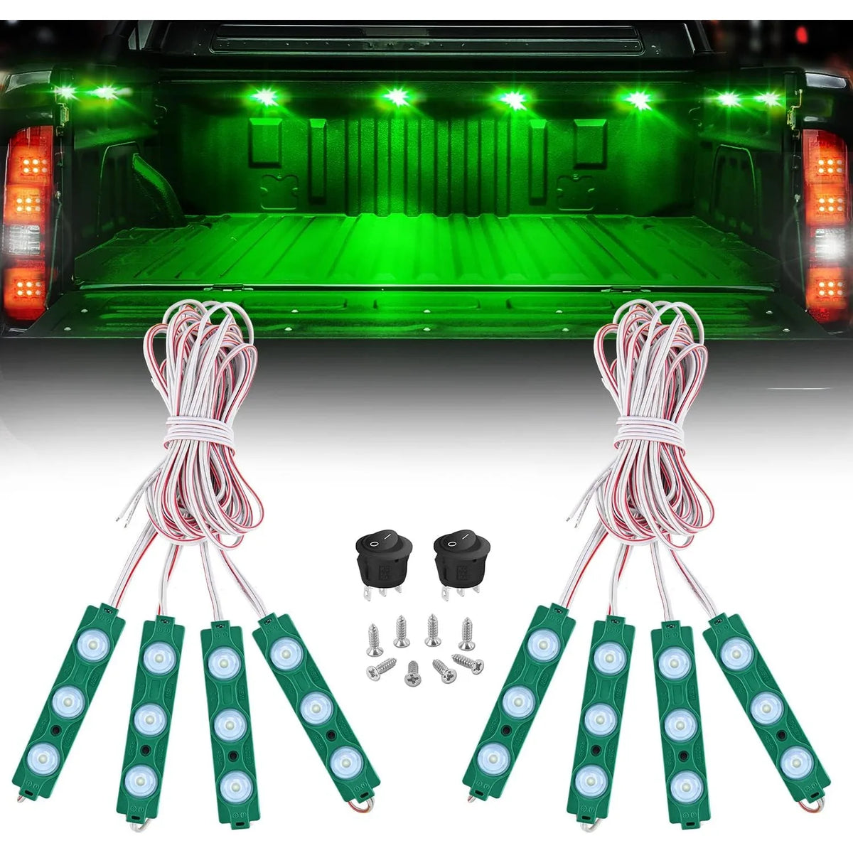 For Cargo Nilight 8PCS 24LED Rock Truck Pickup Bed Off Road