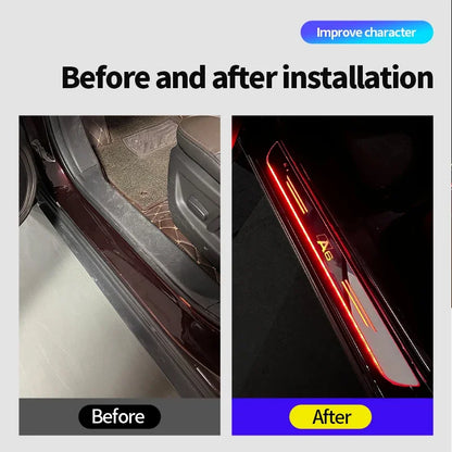 For Audi A1 A3 A4 A5 USB Luminous Logo Moving Welcome Pedal Door