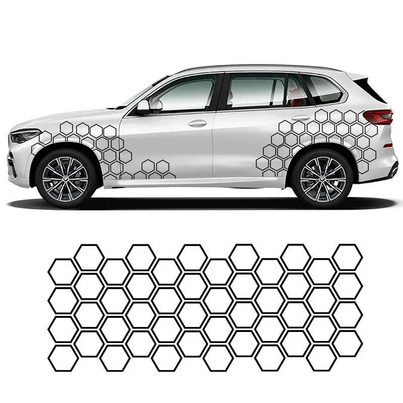 Cool Honeycomb Vinyl Decal Body Decor Tunning Sticker Removable
