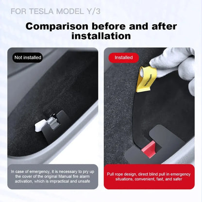 For Tesla Model 3 Y 2PCS Emergency Door Warning Sticker Front