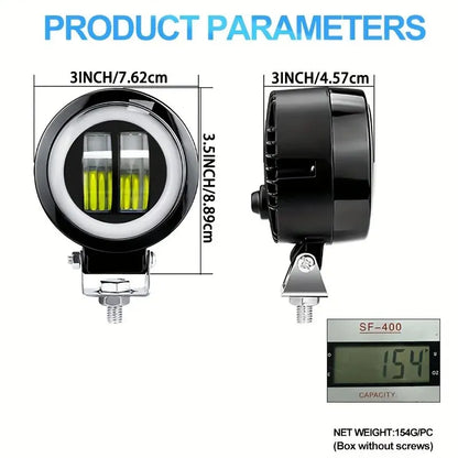 12V 24V Red Blue Yellow Work Round Angel Eyes