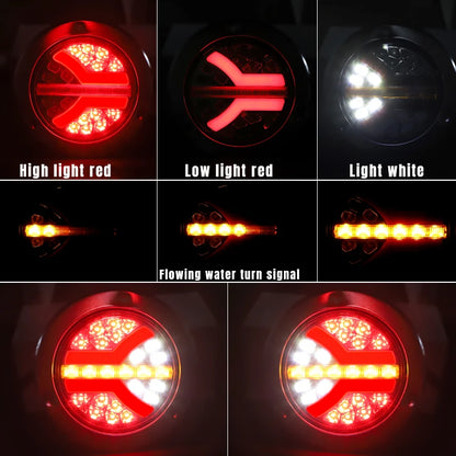 For Trailer Boat Pickup Inch Round Brake Tail hi-lo Stop Drl
