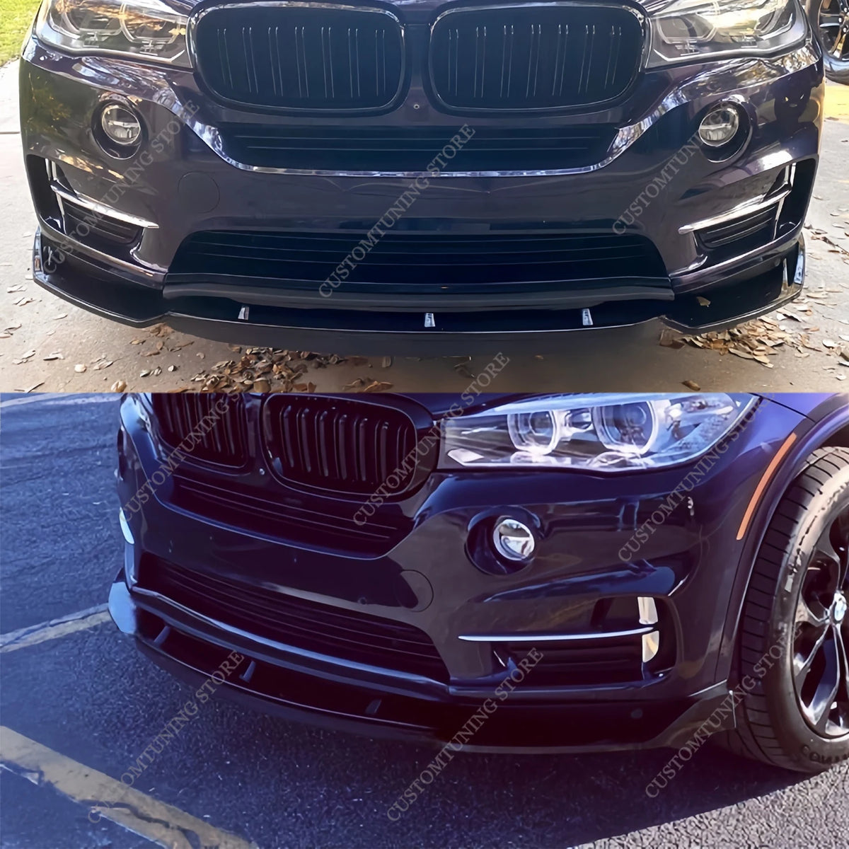For BMW X5 F15 30D 35I Gloss Black Front Bumper Lip Spoiler