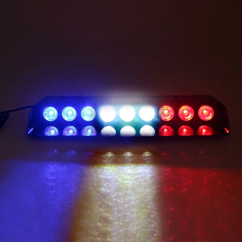 Red White Blue Emergency Dashboard Strobe Bar Interior Windshield
