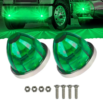 For Semi 2PCS Watermelon Wheel Under Glow Side Marker Red Amber