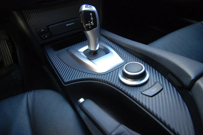Carbon Fiber Vinyl Sticker Waterproof Glossy Black Wrap Roll