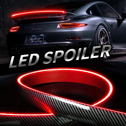 LED Spoiler Light Car Accessories Universal Exterior Decoration Carbon Fiber Spoiler Lip Kit DRL Brake Lights Tail Wing 