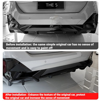 For BMW 5 Series I5 G60 Pair Bright Black Rear Bumper Protector