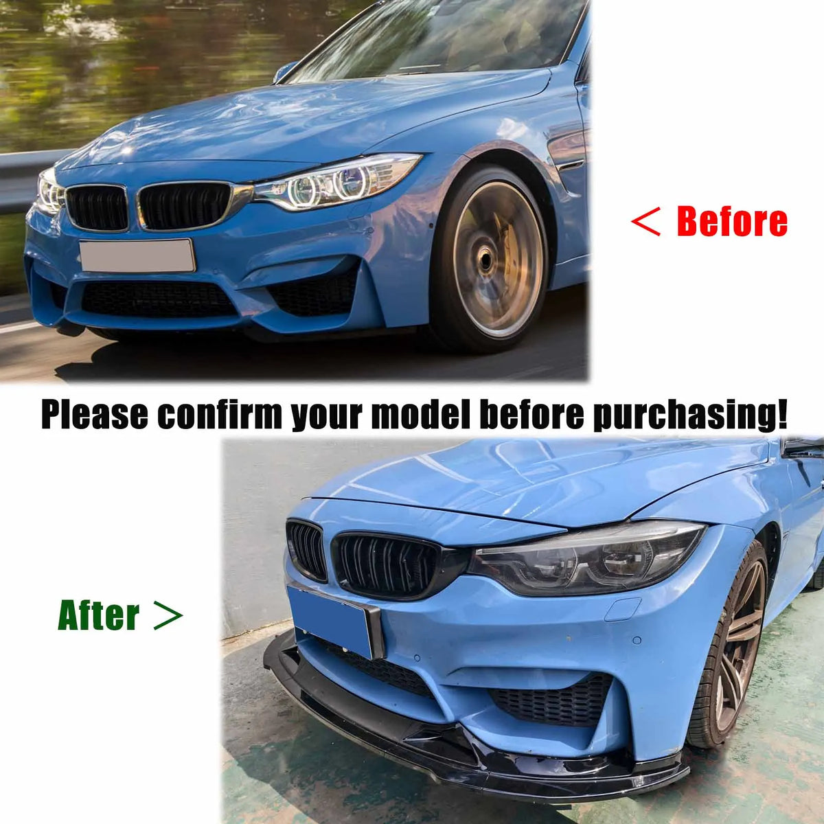 For BMW F80 M3 F82 M4 2015-2020 Front Bumper Lip 5PCS Body Kit