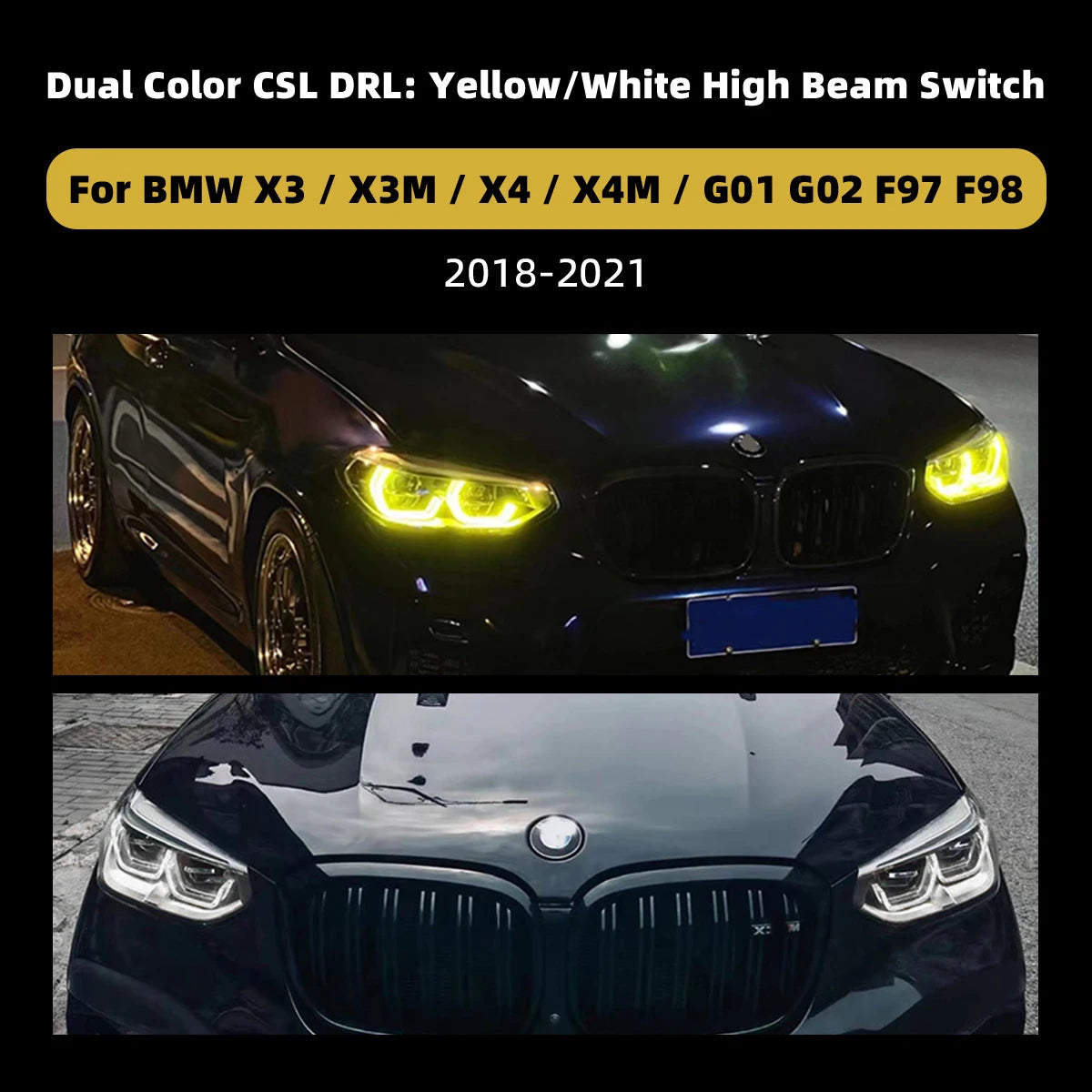 For BMW X3 X3M X4 X4M G01 G02 F97 F98 2018-2021 Dual Color Drl