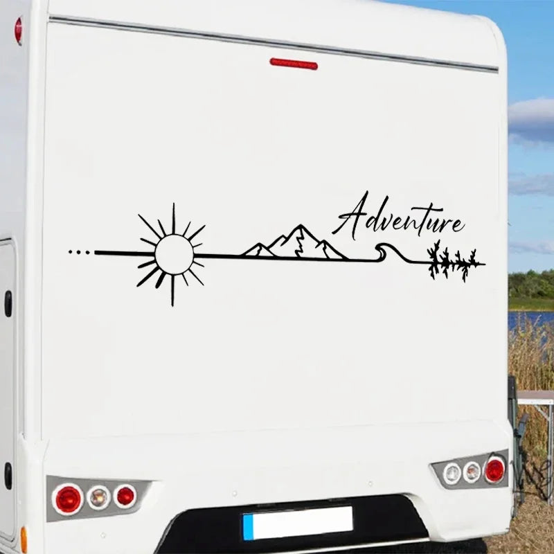 Camping Outdoors Adventure Vinyl Sticker Camper Van SUV Decals