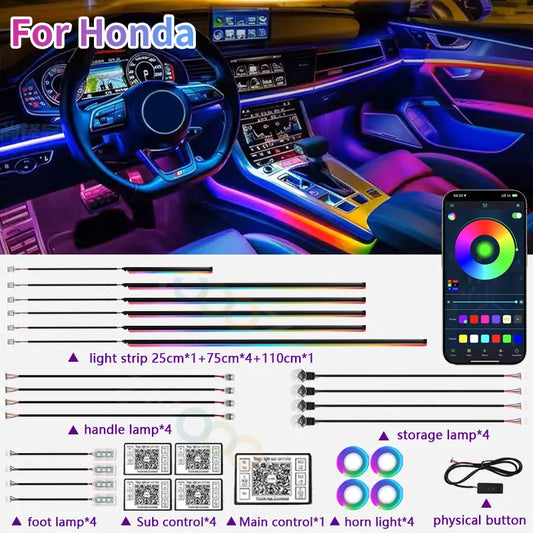 For Honda Civic Type R FK7 RGB 22IN1 Interior Acrylic Ambient