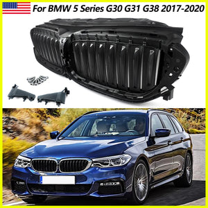 For BMW 5 Series G30 G31 520I 530D 2017 2020 Black Grill Grid