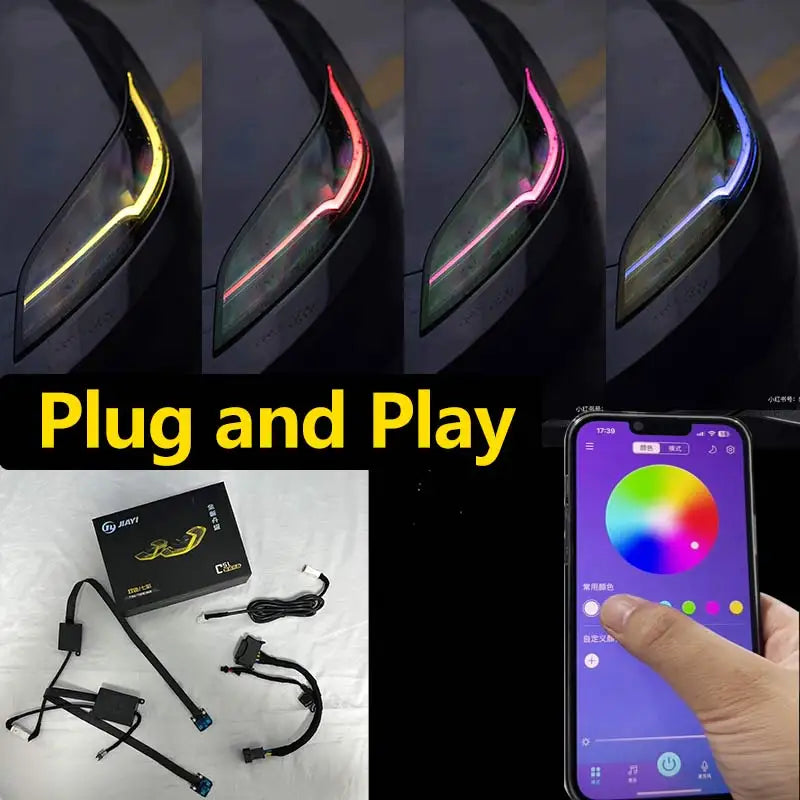 For Tesla Model 3 Daytime Running J One RGB Csl Multicolor
