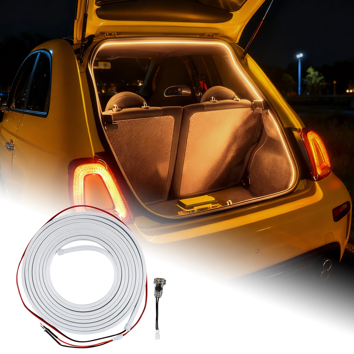 Car Trunk LED Light Strip Flowing Dynamic Tailgate Bar Universal LED Flowing Water Trunk Light, Multi-Color Optional Acc