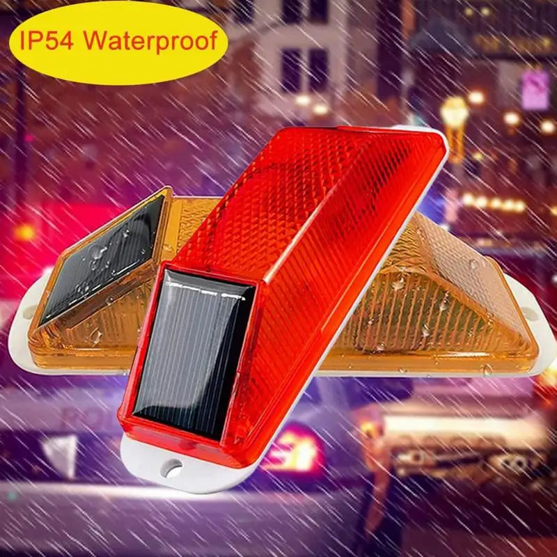 Solar Strobe Warning Rechargeable Night Safety Driving Flashing