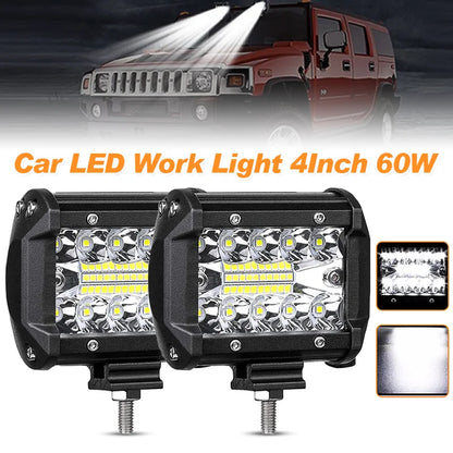 Inch 2PCS Work Spot Flood Combo Bar Offroad Working