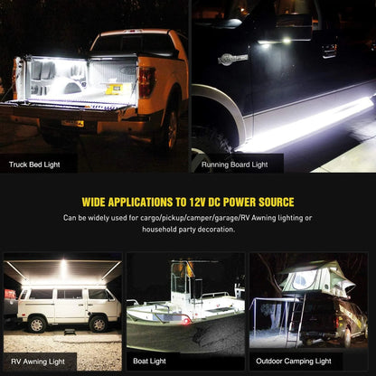 For Pickup Nilight 2PCS Inch 180 Truck Bed Kit Waterproof Cargo
