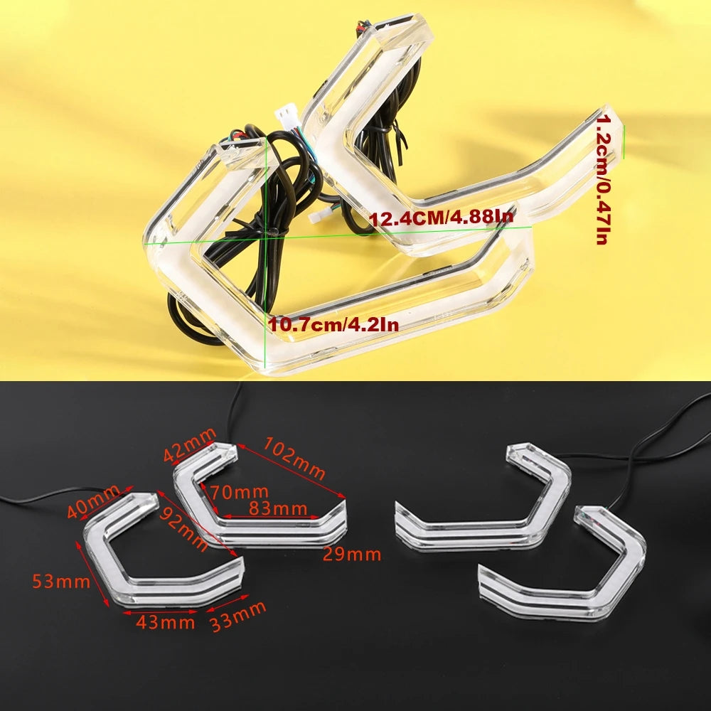For E90 E81 E87 F30 E53 4PCS Angel Eyes Headlight Halo Rings RGB