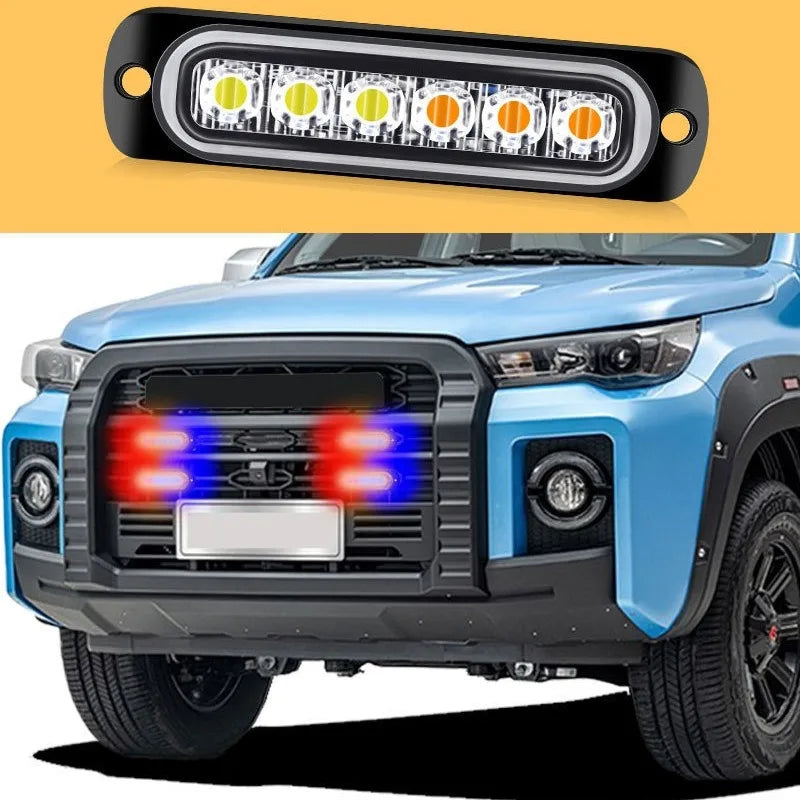 2PCS Strobe 12V 24V 6LED Truck Trailer Stroboscopes Emergency