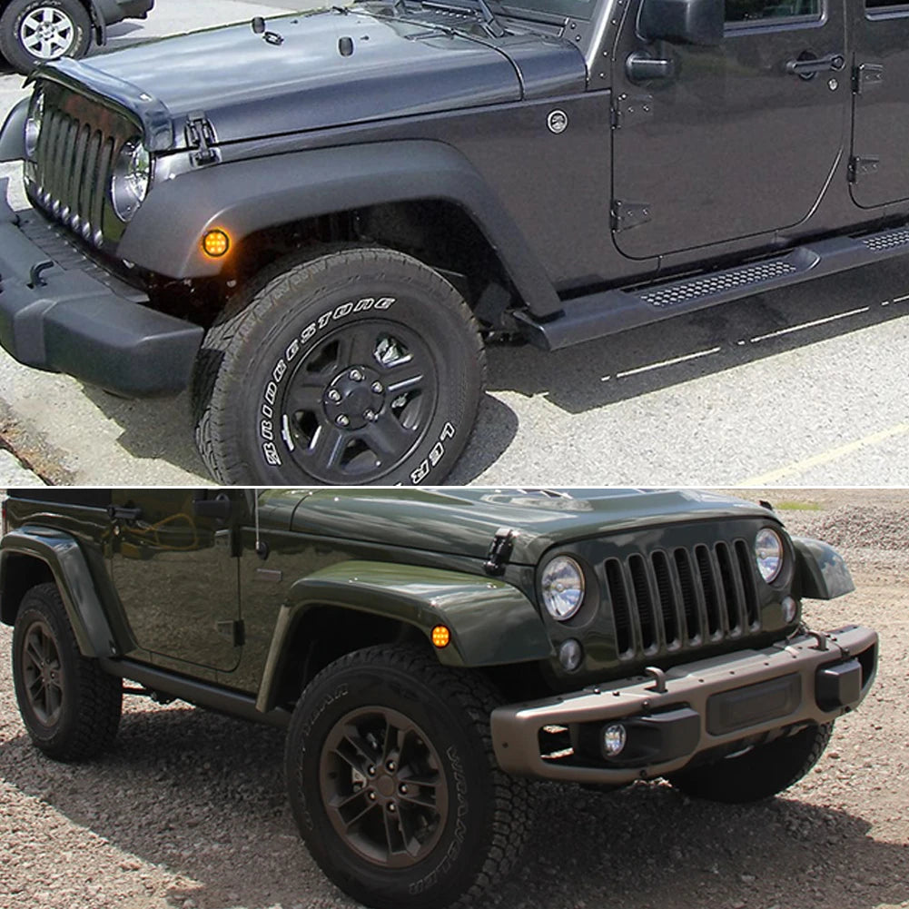 For Jeep Wrangler Jk Or Jk 2PCS 2007-2017 Amber Yellow Side
