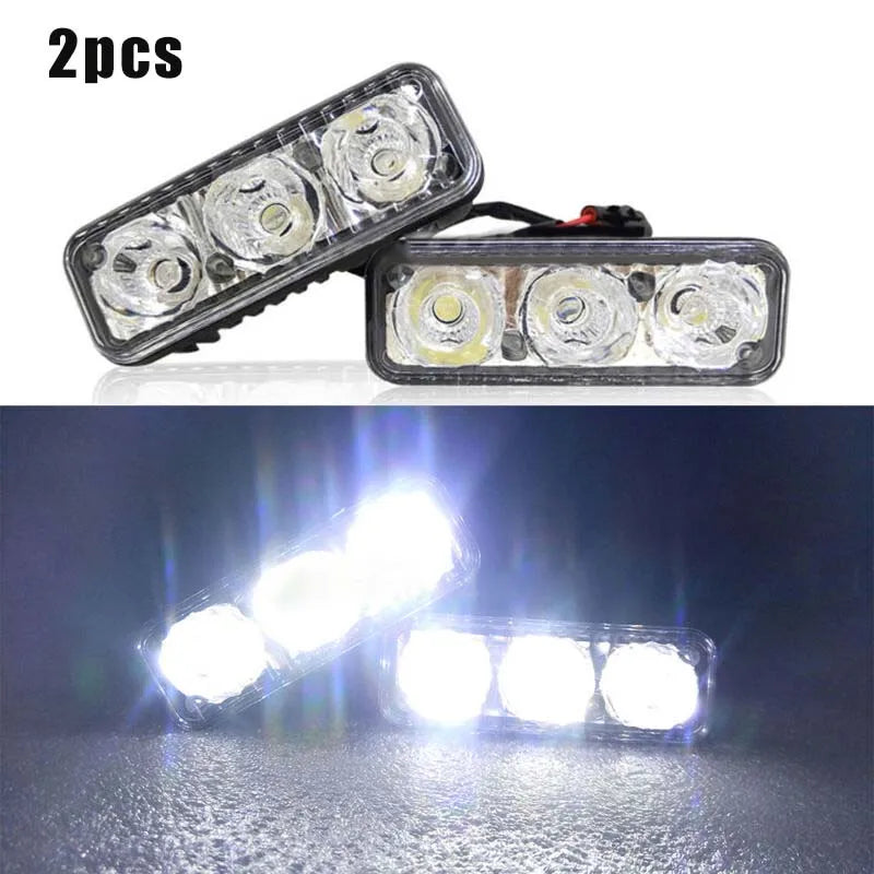 2PCS 3LED Super White Power Work 6000K 7000K Drl