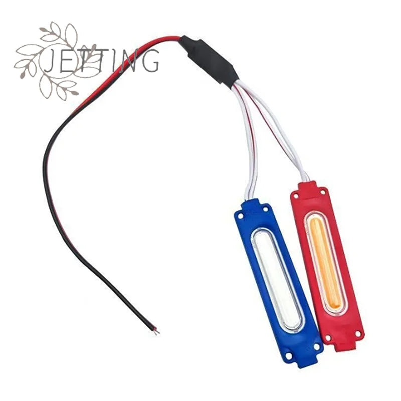 Piece Warning Flash 12V Cob Red Blue Strobe Moto