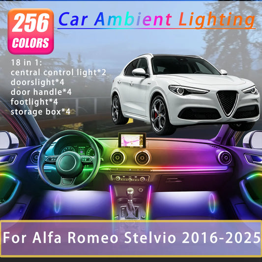 For Alfa Romeo Stelvio 2016-2025 Years Interior Ambient Strips
