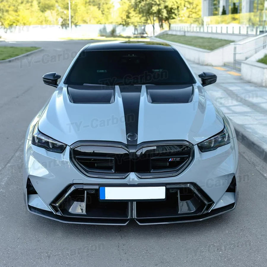 For BMW 5 Series G90 G99 Dry Carbon Fiber Front Bumper Lip