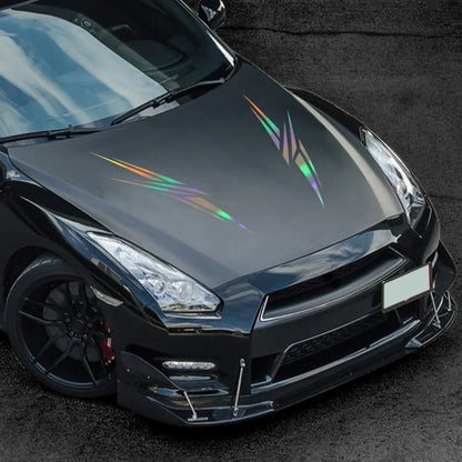 For Audi Hyundai Fiat Tesla Nissan 2PCS Hood Sticker Racing